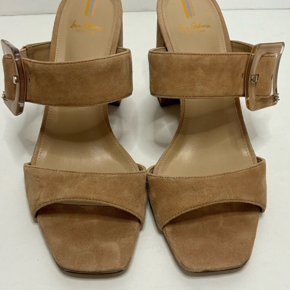 Sam Edelman Dalton Tan Suede Buckle Strap Block Heel Sandal 10 - Picture 3 of 12